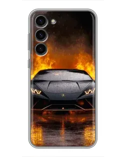 Чохол для Samsung Galaxy S23 Plus з картинкою «Lamborghini у вогні»