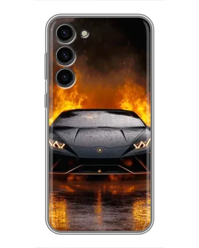 Чохол для Samsung Galaxy S23 Plus з картинкою «Lamborghini у вогні»