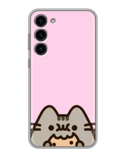 Чохол для Samsung Galaxy S23 Plus з картинкою «Pusheen та печиво»