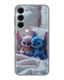 Чехол для Samsung Galaxy S23 Plus с картинкой «Плюшевые Стич Ангел»