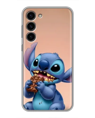 Чехол для Samsung Galaxy S23 Plus с картинкой «Стич ест шоколад»