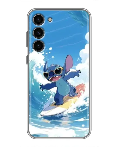 Чехол для Samsung Galaxy S23 Plus с картинкой «Стич на волне»