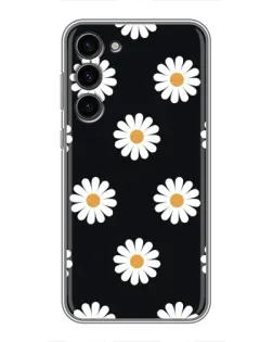 Чехол для Samsung Galaxy S23 Plus с картинкой «Ромашки на черном» Чехол для Samsung Galaxy S23 Plus с картинкой «Ромашки на черном»