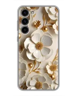 Чехол для Samsung Galaxy S23 Plus с картинкой «Белие бумажние цвети» Чехол для Samsung Galaxy S23 Plus с картинкой «Белие бумажние цвети»