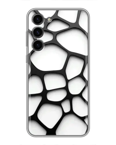 Чехол для Samsung Galaxy S23 Plus с картинкой «Белая объемная сетка»