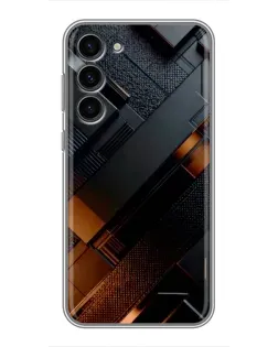 Чехол для Samsung Galaxy S23 Plus с картинкой «Черные геометрические блоки»