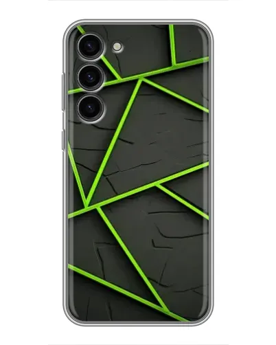 Чехол для Samsung Galaxy S23 Plus с картинкой «Зеленые геометрические линии»
