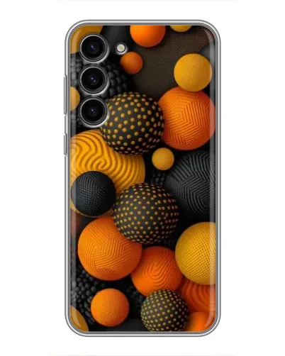 Чехол для Samsung Galaxy S23 Plus с картинкой «Объемные оранжевые сферы»
