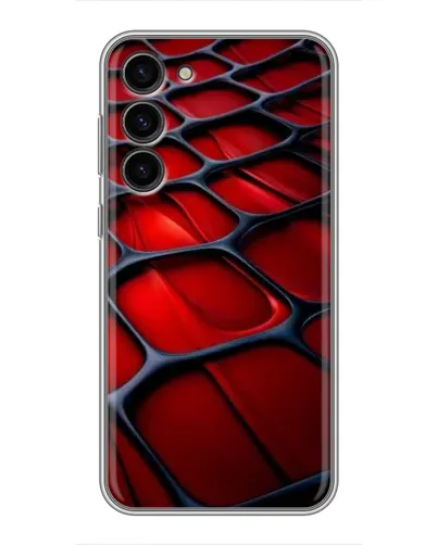 Чехол для Samsung Galaxy S23 Plus с картинкой «Красная глянцевая сетка»