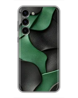 Чехол для Samsung Galaxy S23 Plus с картинкой «Зеленые кожаные волны»