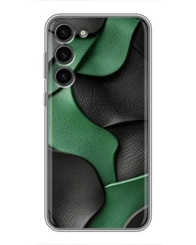 Чехол для Samsung Galaxy S23 Plus с картинкой «Зеленые кожаные волны»