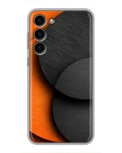 Чехол для Samsung Galaxy S23 Plus с картинкой «Геометрия оранжевых кругов»