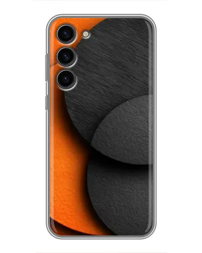 Чехол для Samsung Galaxy S23 Plus с картинкой «Геометрия оранжевых кругов»