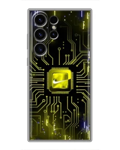 Чехол для Samsung Galaxy S23 Ultra с картинкой «Nike — золотая искра»