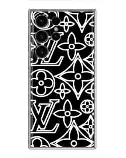 Чохол для Samsung Galaxy S23 Ultra з картинкою «Чорно-білий візерунок LV»