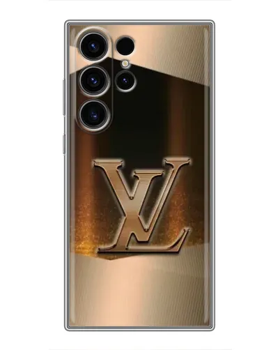 Чохол для Samsung Galaxy S23 Ultra з картинкою «LV — золоте сяйво»