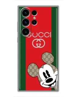 Чехол для Samsung Galaxy S23 Ultra с картинкой «Gucci — полосы и Микки»