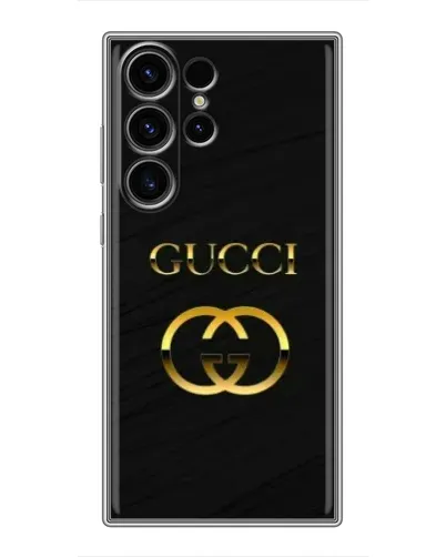 Чехол для Samsung Galaxy S23 Ultra с картинкой «Золотой логотип Gucci» Чехол для Samsung Galaxy S23 Ultra с картинкой «Золотой логотип Gucci»