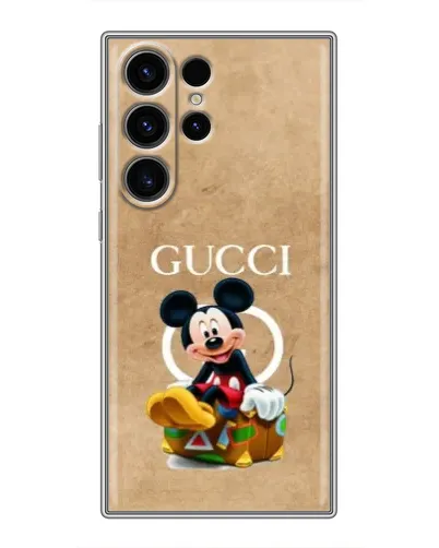 Чехол для Samsung Galaxy S23 Ultra с картинкой «Микки Маус Gucci — крафт» Чехол для Samsung Galaxy S23 Ultra с картинкой «Микки Маус Gucci — крафт»