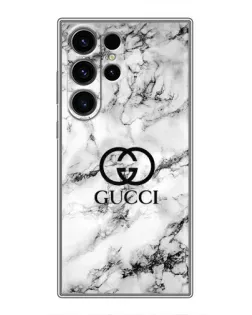 Чехол для Samsung Galaxy S23 Ultra с картинкой «Gucci — мраморный шик»