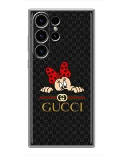 Чехол для Samsung Galaxy S23 Ultra с картинкой «Минни Маус Gucci — черный»