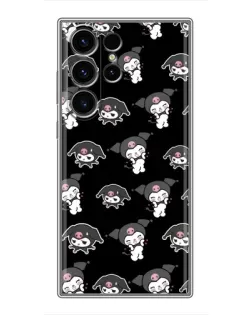 Чехол для Samsung Galaxy S23 Ultra с картинкой «Черный паттерн Kuromi»