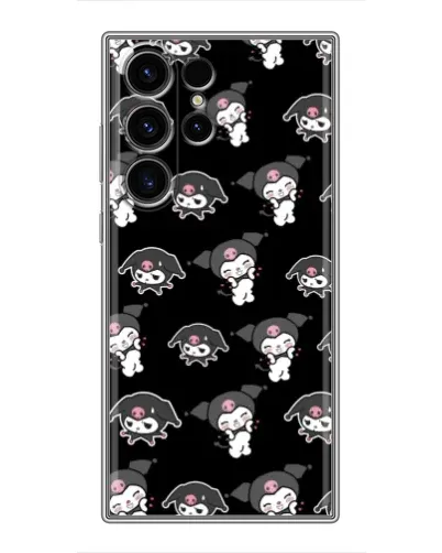 Чехол для Samsung Galaxy S23 Ultra с картинкой «Черный паттерн Kuromi»