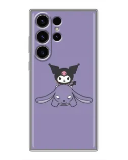Чехол для Samsung Galaxy S23 Ultra с картинкой «Kuromi на лиловом фоне»