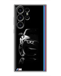 Чехол для Samsung Galaxy S23 Ultra с картинкой «Силуэт BMW в темноте»