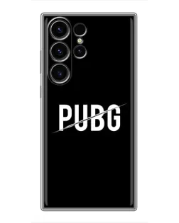 Чехол для Samsung Galaxy S23 Ultra с картинкой «PUBG — белый логотип»