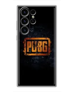 Чехол для Samsung Galaxy S23 Ultra с картинкой «PUBG — золотой логотип»