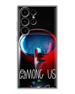 Чехол для Samsung Galaxy S23 Ultra с картинкой «Красный импостер — макро»