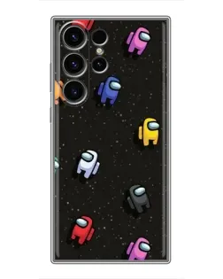 Чехол для Samsung Galaxy S23 Ultra с картинкой «Космический паттерн Among Us»