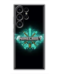 Чохол для Samsung Galaxy S23 Ultra з картинкою «Minecraft Diamond лого»