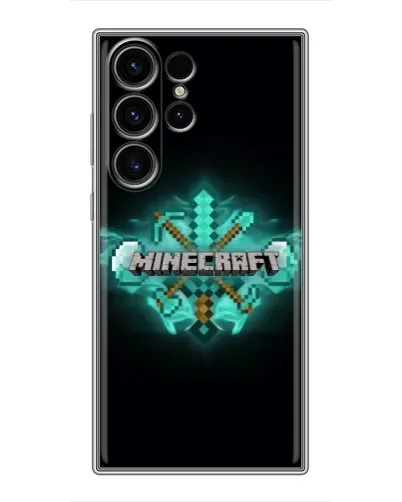 Чохол для Samsung Galaxy S23 Ultra з картинкою «Minecraft Diamond лого»