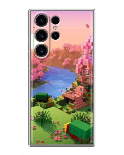 Чохол для Samsung Galaxy S23 Ultra з картинкою «Рожеве дерево Minecraft»