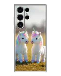 Чехол для Samsung Galaxy S23 Ultra с картинкой «Пара единорогов»