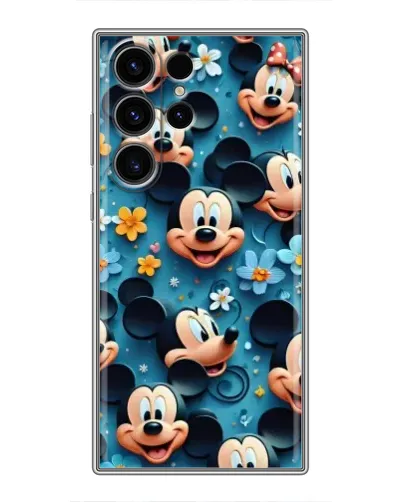 Чехол для Samsung Galaxy S23 Ultra с картинкой «Паттерн Микки и Минни»