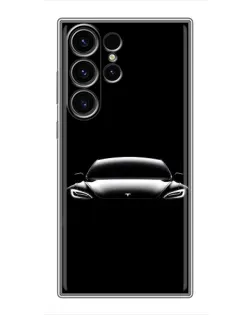 Чехол для Samsung Galaxy S23 Ultra с картинкой «Фары Tesla Night»