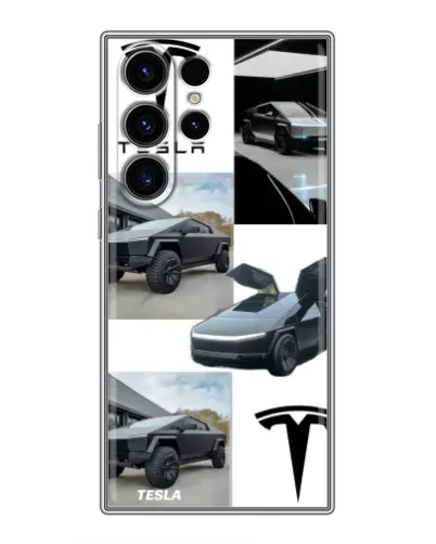 Чехол для Samsung Galaxy S23 Ultra с картинкой «Коллаж Cybertruck Tesla» Чехол для Samsung Galaxy S23 Ultra с картинкой «Коллаж Cybertruck Tesla»