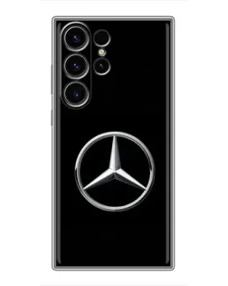 Чехол для Samsung Galaxy S23 Ultra с картинкой «Mercedes классический лого»