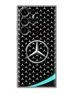 Чехол для Samsung Galaxy S23 Ultra с картинкой «Mercedes — бирюзовый акцент»