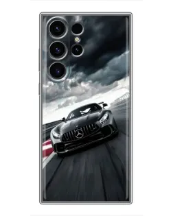 Чехол для Samsung Galaxy S23 Ultra с картинкой «Гоночный Mercedes AMG»