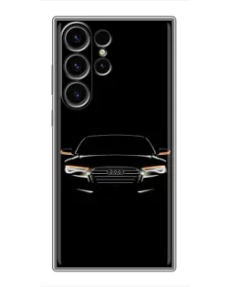 Чехол для Samsung Galaxy S23 Ultra с картинкой «Audi — ночной контур»