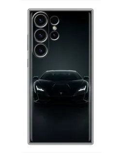 Чехол для Samsung Galaxy S23 Ultra с картинкой «Черный Lamborghini Aventador»