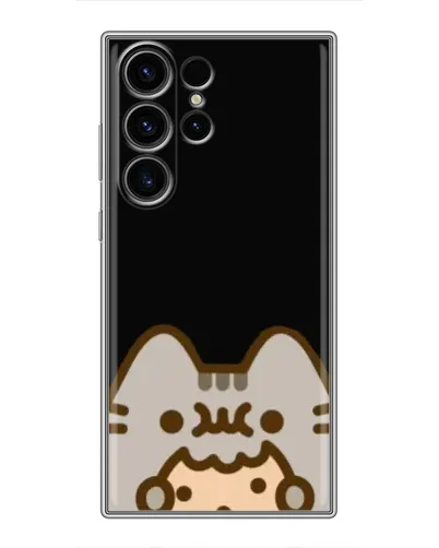 Чохол для Samsung Galaxy S23 Ultra з картинкою «Пушин на чорному»