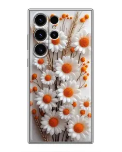 Чехол для Samsung Galaxy S23 Ultra с картинкой «Белые сухоцветы»