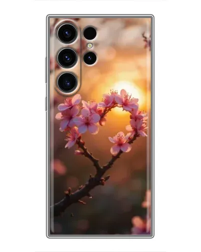 Чехол для Samsung Galaxy S23 Ultra с картинкой «Розовый цвет сердце на фоне заката» Чехол для Samsung Galaxy S23 Ultra с картинкой «Розовый цвет сердце на фоне заката»