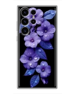 Чехол для Samsung Galaxy S23 Ultra с картинкой «Фиолетовые цветы с росою»