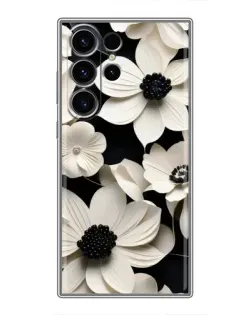 Чехол для Samsung Galaxy S23 Ultra с картинкой «Объемные белые цветы»